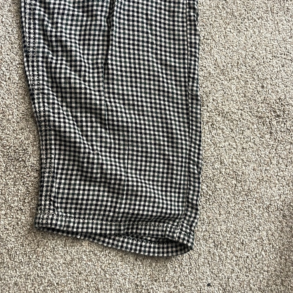 Afends Green Gingham Wide Leg Trouser Pants - Picture 3 of 4